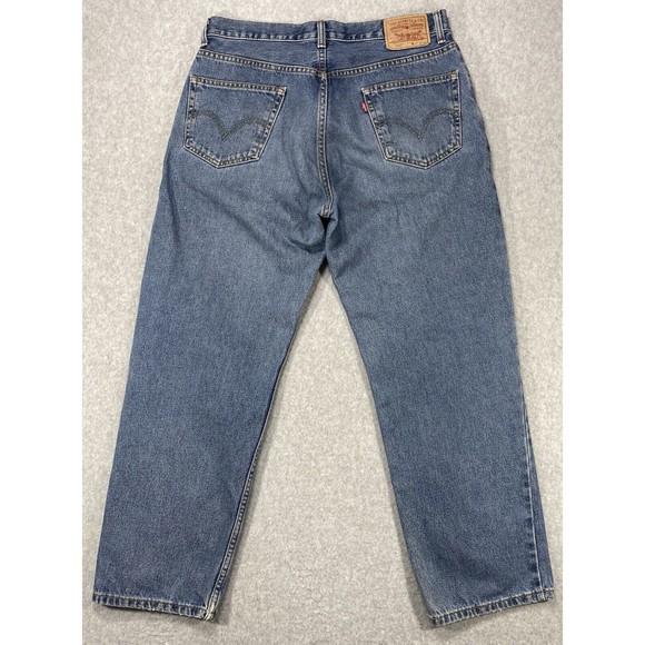 Levi's Strauss Co 550 Mens Jeans Blue 34x29 Relaxed Fit Faded Distressed Denim - Picture 10 of 16
